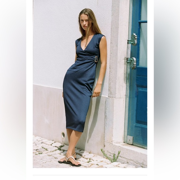 Zara Dresses & Skirts - Zara Twill Wrap Dress